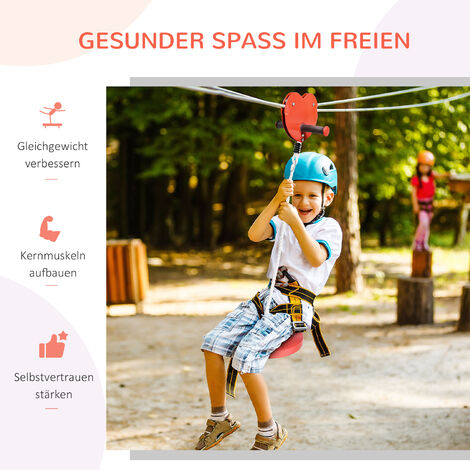 Outsunny 20 m Zipline Kit Kinder SlacklineSet für Garten Outdoor
