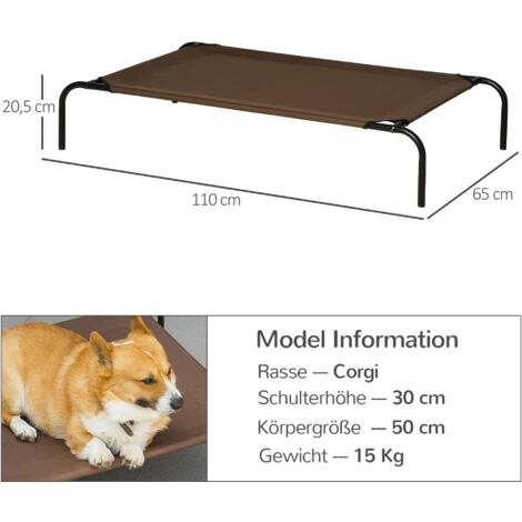 PawHut Hundebett Outdoor Hundeliege Katzenbett Haustierbett Schlafplatz mit Ersatzbezug 110 x 68 x 20 cm