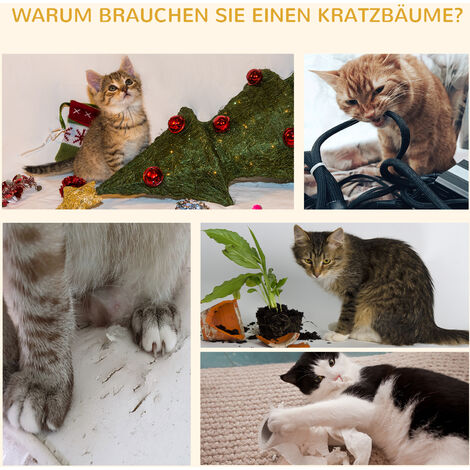 PawHut Katzenkratzbaum 240-260 cm Deckenhoch Kratzbaum groß Kletterbaum Katze Kratzbaum für große Katzen mit Sisalseil Dunkelgrau