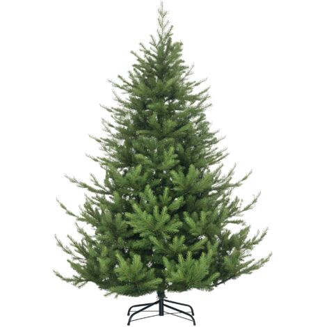 HOMCOM Künstlicher Weihnachtsbaum 180 cm, Breiter künstlich Tannenbaum mit 1942 Spitzen Christbaum Weihnachtsdeko inkl. Metallständer für drinnen (1/5)