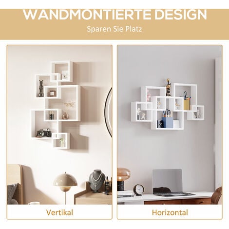 Hi-home 3er Set Wandregal Weiß - Schwebendes Regal Für Küche & Wohnzimmer