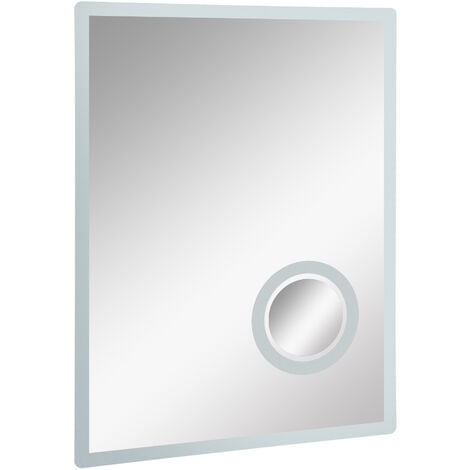 kleankin LED-Spiegel Wandspiegel Badspiegel Anti-Beschlag Touch-Schalter Alu