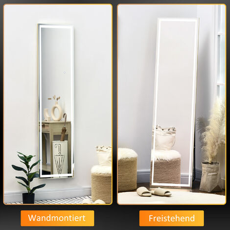 HOMCOM Standspiegel 40 X 160 Cm, Mit LED Lichte, Touch-Steuerung
