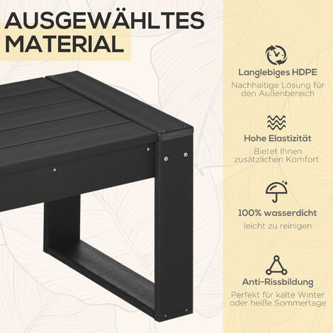 Miereirl Adirondack Beistelltisch Aus HDPE – Witterungsbeständiger Außentisch Mit 2 Regalen, Blau (41,9x33x43,9 Cm)