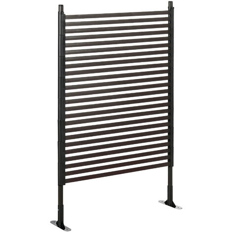 Outsunny Gartenzaun Zaun aus Metall 93 x 150 cm hoch Dekorativer Gitterzaun Set mit Fuß Hundezaun Oberbogen Zaun Landschaftszaun für Garten Blumenbeete Tierbarriere Außenbereich Schwarz