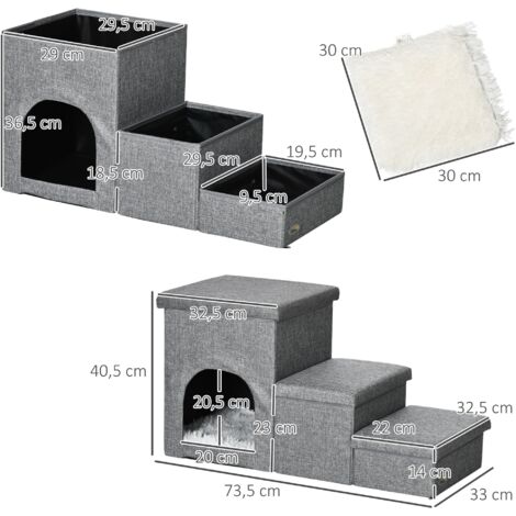 Zerbuger Hundetreppe / Rampe – 3 Oder 4 Stufen, Bis 63,5 Cm Höhe, Für Sofa, Bett & Auto