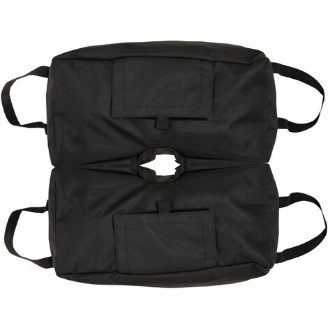 Outsunny Sonnenschirmständer Schirmständer Sandsack Marktschirmständer 2 x Beutel befüllbar 50 kg mit Schaufel Polyester + Kunststoff Schwarz 50 x 25 x 18 cm