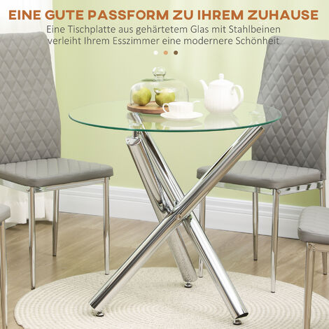 Esstisch, Runder Esszimmertisch, Küchentisch für 4 Personen