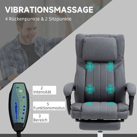 Bürostuhl mit Massagefunktion, neigbare Rücklehne, ausziehbare
