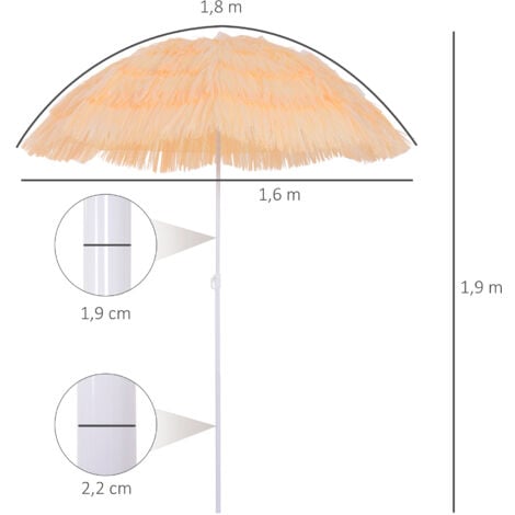 Outsunny Sonnenschirm Strand Ø160cm windfest stabil Strandschirm