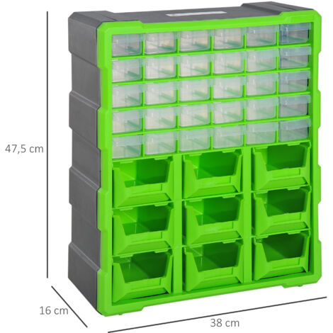 DURHAND Sortierkasten Kleinteilemagazin Teile Box Aufbewahrungsbox 60 Fächer 