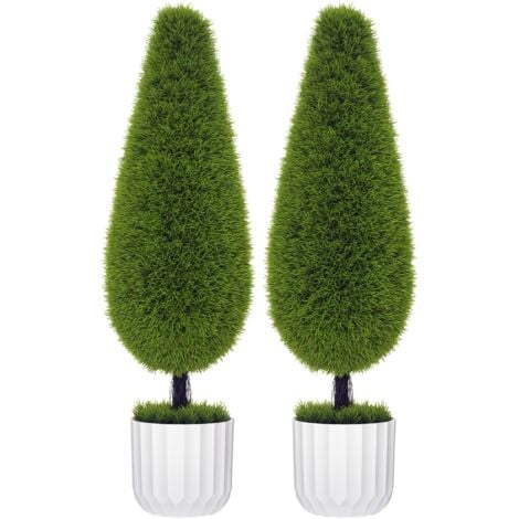 XMTECH Künstliche Zypressen 60 Cm - UV-beständige Kunstpflanzen 2er-Set