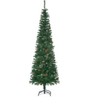 HOMCOM Künstlicher Weihnachtsbaum 195 cm Tannenbaum künstlich mit 556 Spitzen Christbaum Weihnachtsdeko inkl. Metallständer für drinnen