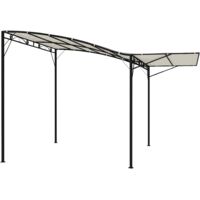 Outsunny Pergola Pavillon 3x2,5m Stahl Wasserabweisend Sonnenschutz mit verstellbares Dach Wandmontage Gartenpavillon freistehend Terrassenüberdachung Überdachung für Garten Balkon Cremeweiß