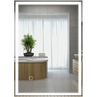 HOMCOM Lichtspiegel LED Spiegel Badspiegel Badezimmerspiegel Wandspiegel (Modell1/50 x 70 x 4cm) - silber