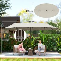 Outsunny Doppelsonnenschirm 460x270 Cm – Mit Handkurbel, Ständer, UV-Schutz, Windstabil Für Garten & Balkon
