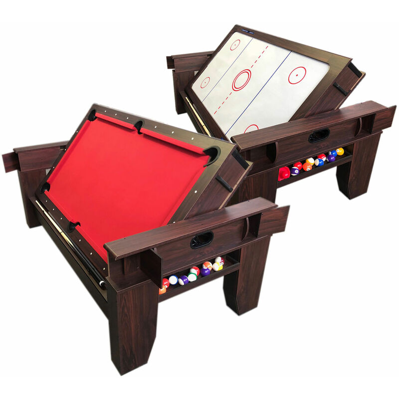 Tavolo da biliardo 7 piedi Multi-gioco rosso Air Hockey + Ping pong – Mattew