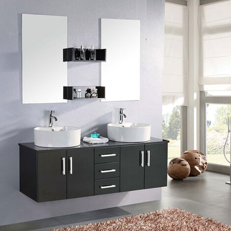 Mobile Bagno sospeso Nero Frassinato - Steel