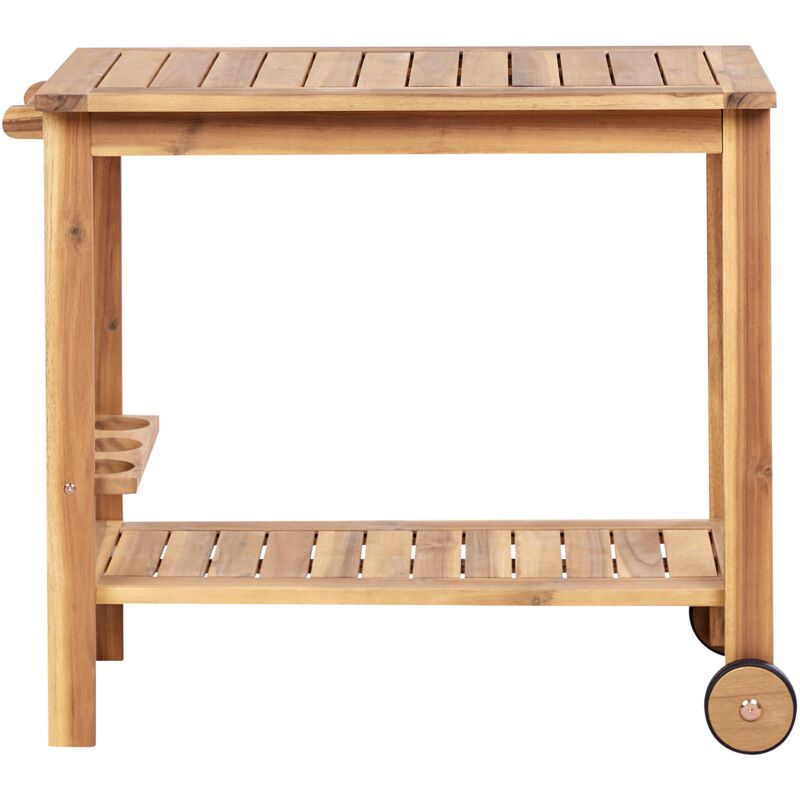 Carretilla Jardin Carrito De Madera Con Ruedas Y 2 Secciones Para