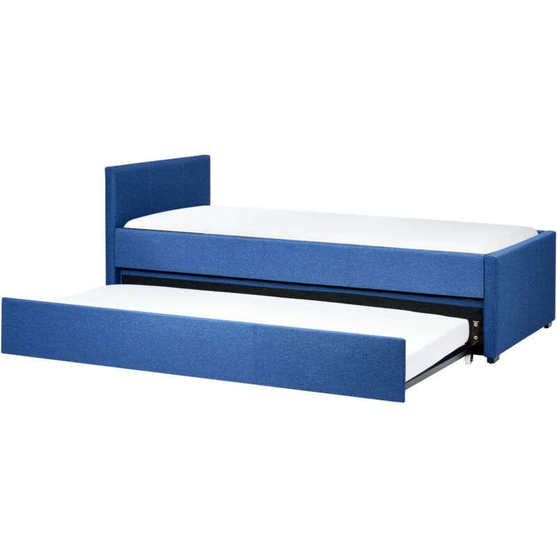 Beliani Cama Nido con somier azul oscuro 90x200 cm marmande de marino 90 200 214x96188x82