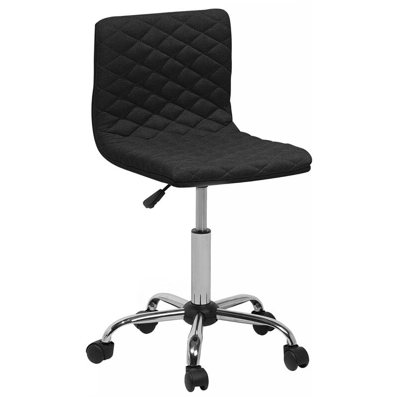 Silla De Escritorio con asiento tela negra altura ajustable gas giratoria ruedas orlando operativa 39x39x7791