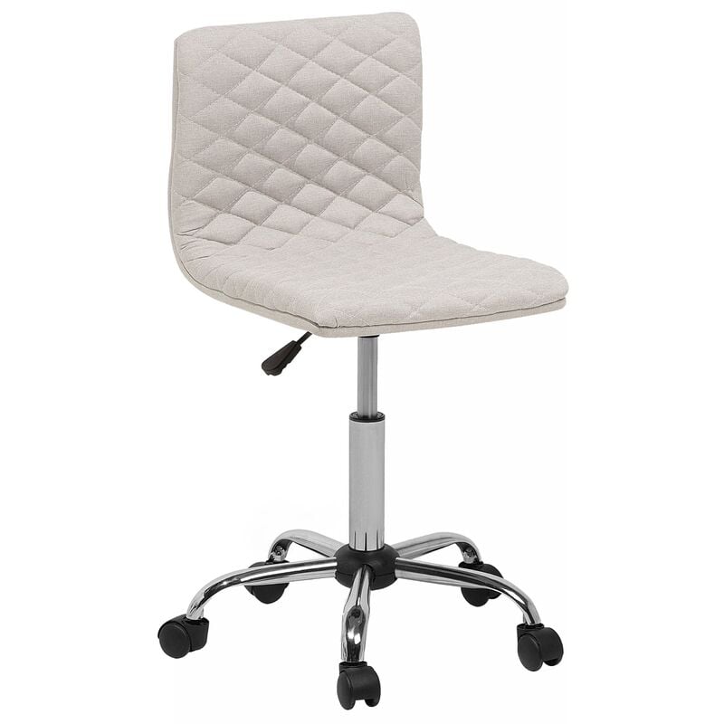 Silla de escritorio con asiento de tela beige altura ajustable a gas giratoria con ruedas Orlando