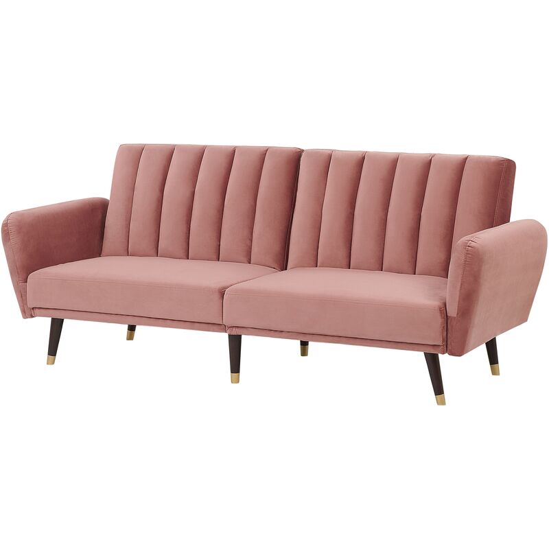 Sofá cama de terciopelo rosa VIMMERBY