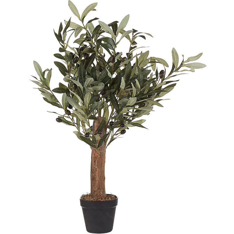Planta artificial olivo en maceta verde negro material tronco de madera  maciza hojas de plástico 77 cm interior Olive Tree