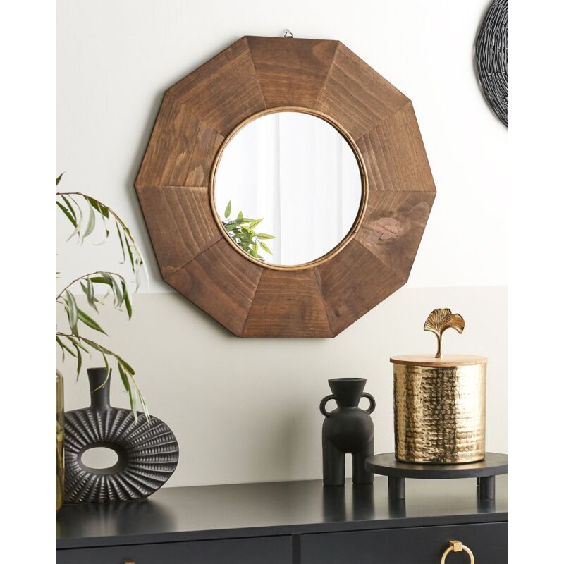 Espejo de cuerda de madera, espejo de cuerda rústica, decorativo para  montaje en pared, espejo redondo grande para colgar en la pared, para sala  de