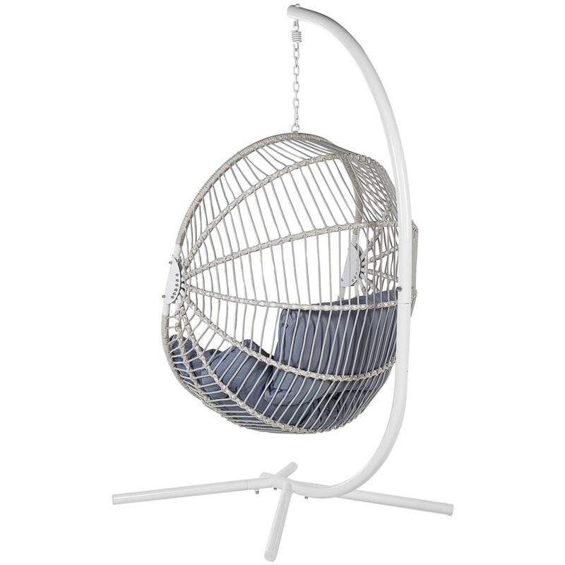 Silla Colgante CORFU, Ratán Sintético / Textil Beige / Metal