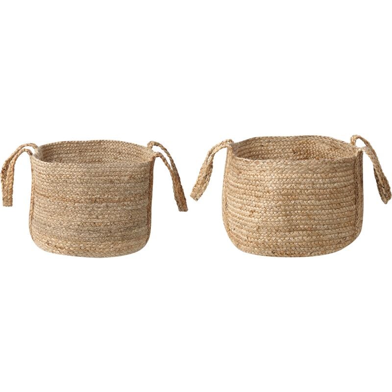 Conjunto de 2 cestas de yute natural 25 cm almacenaje ropa boho