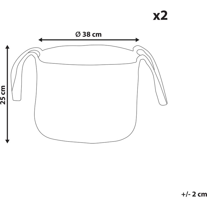 Conjunto de 2 cestas de yute natural 25 cm KORNAK 