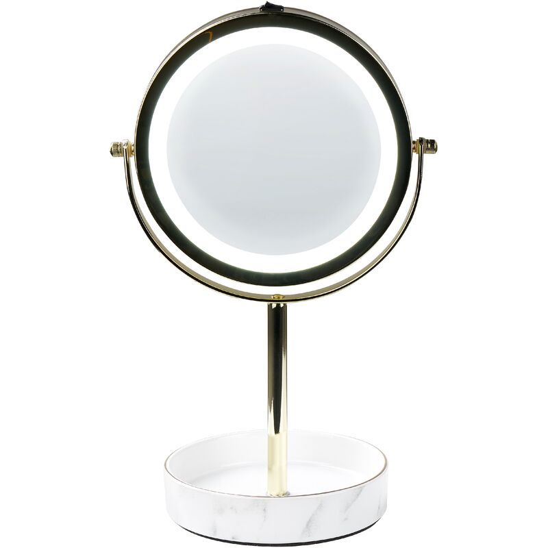 Espejo de mano vintage de latón dorado, pequeños espejos decorativos de  mano para maquillaje facial