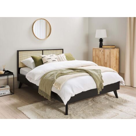Cama Matrimonial Con Somier Acolchada 200x200 Cuero Sintético Gris