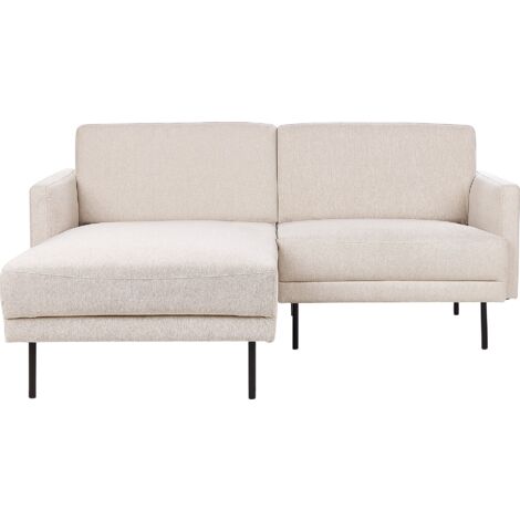 Sofá esquinero moderno tapizado derecho 2 plazas patas de metal tejido beige respaldo acolchado Breda (1/5)