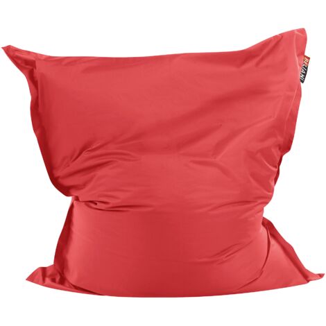 Funda puf cojín moderna extra grande nylon cremallera impermeable duradera interior exterior 140 x 180 cm rojo Fuzzy