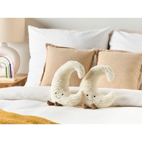 Conjunto de 2 cojines infantiles accesorio decorativo dormir luna almohada  suave 21 x 40 cm blanco
