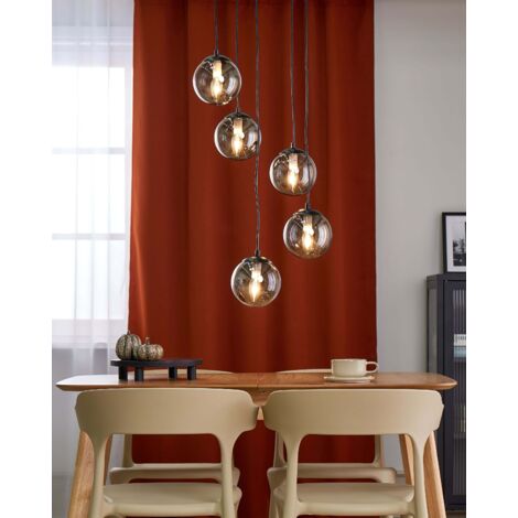 Lámpara De Pared Con Pantalla De Vidrio Ahumado Y Metal Negro – Estilo Moderno Para Pasillos