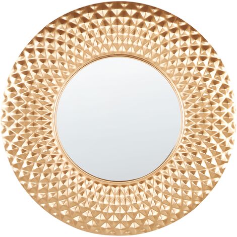 Espejo moderno redondo decorativo colgante entrada sala de estar 60 cm accesorio decoración dorado Combe