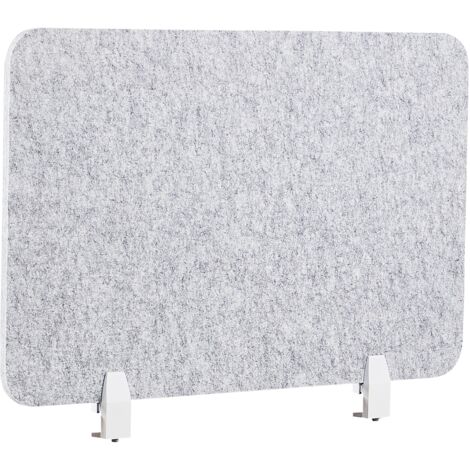 Separador Acústico Para Escritorio - Panel Absorbente De Sonido, Autónomo Con Base - 60x120cm, Color Gris Claro