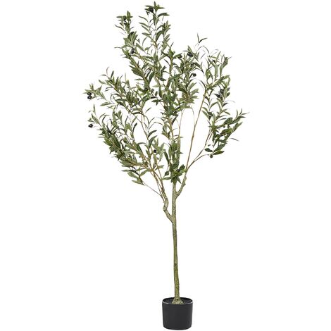 Planta artificial en maceta para interior decoración olivo de plástico 153 cm con maceta negra Olive Tree (1/5)