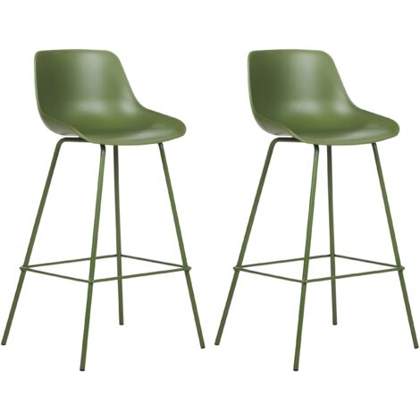 Set De 2 Taburetes De Bar Regulable En Simil Cuero Crema EMMA | Maisons Du Monde