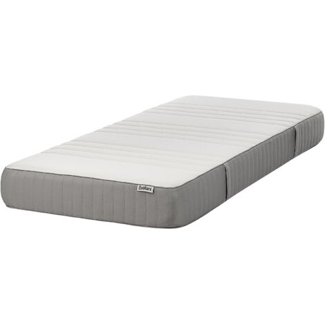 Colchón de espuma visco gel medio con funda extraíble de poliéster con cremallera blanco y gris 90 x 200 cm Happiness (1/5)