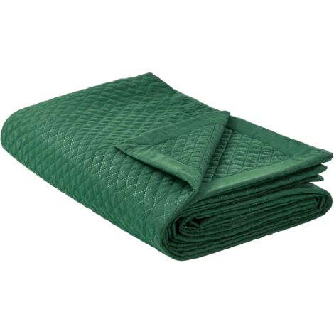 Colcha cama manta decorativa estampado poliéster verde 220 x 240 cm Nape