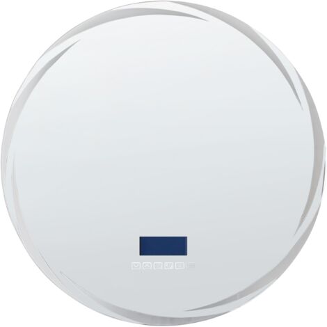 Espejo de baño LED moderno redondo con altavoz Bluetooth 60 x 60 cm plateado Tanay
