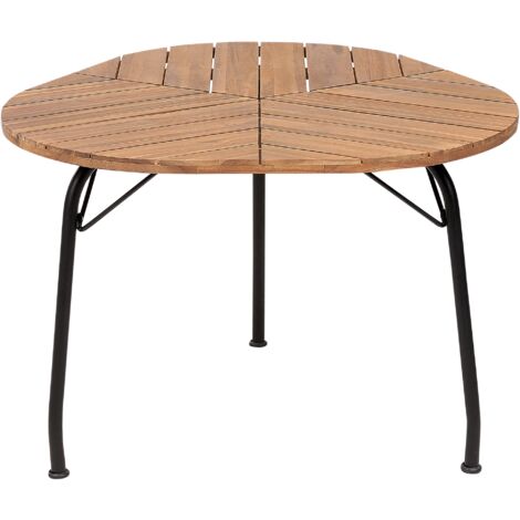 Mesa de jardín de madera de acacia clara con tablero de listones 103 x 106 cm Varenna (1/5)