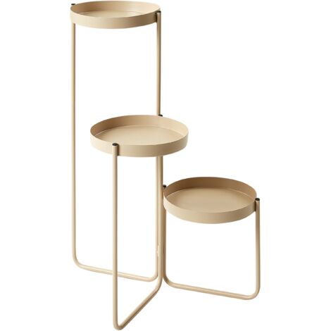 Soporte para macetas redondas 21 x 42 x 60 cm metal beige Fragaria