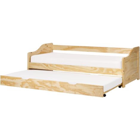 Cama nido infantil deslizante de madera clara de pino clara 90 x 200 cm Luneray (1/5)