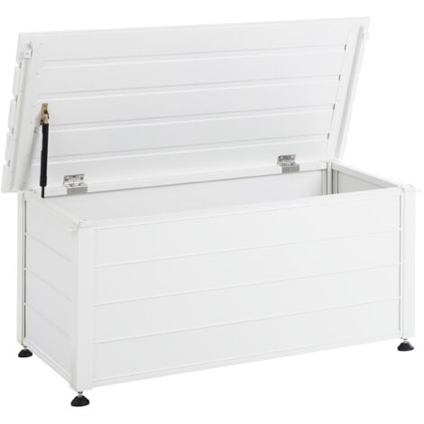 Arcón para exterior de aluminio mueble de almacenaje de jardín blanco 113 x 50 cm Campalto