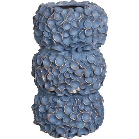 Jarrón retro boho de magnesio florero exterior interior azul Muzaki